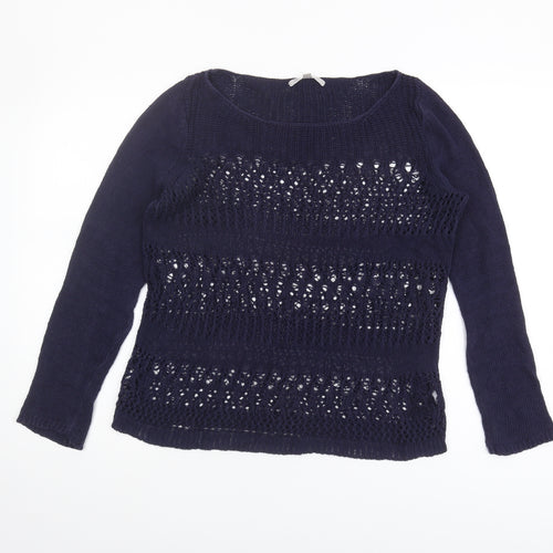 Gap Women’s Blue Open-Knit Pullover Jumper XS