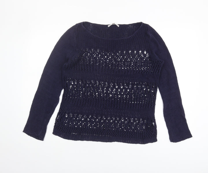 Gap Women’s Blue Open-Knit Pullover Jumper XS