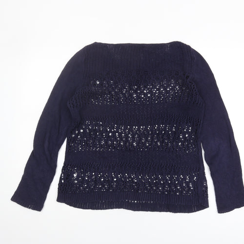 Gap Women’s Blue Open-Knit Pullover Jumper XS