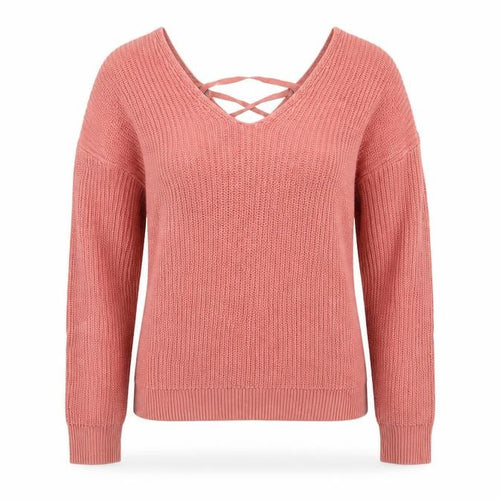Karen Millen Women's Pink V-Neck Knit Jumper - M