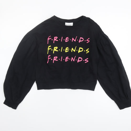 F.R.I.E.N.D.S Girls Black Pullover Sweatshirt, 10-11 Years