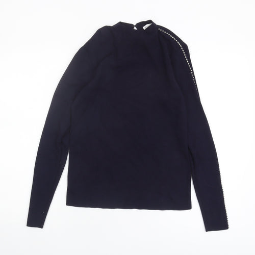 Warehouse Women's Blue Jumper Size 10 Long Sleeve