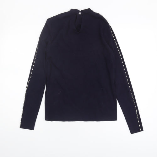Warehouse Women's Blue Jumper Size 10 Long Sleeve