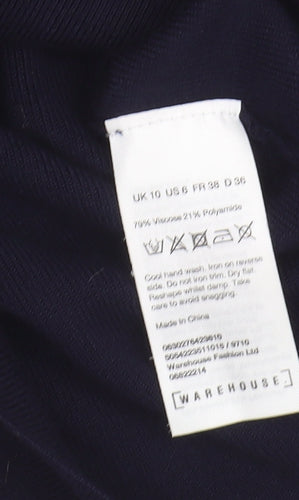 Warehouse Women's Blue Jumper Size 10 Long Sleeve