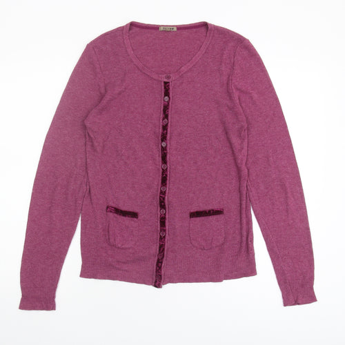 Jigsaw Women's Purple Cardigan, Size L, Round Neck