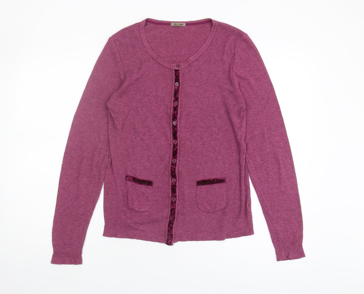 Jigsaw Women's Purple Cardigan, Size L, Round Neck