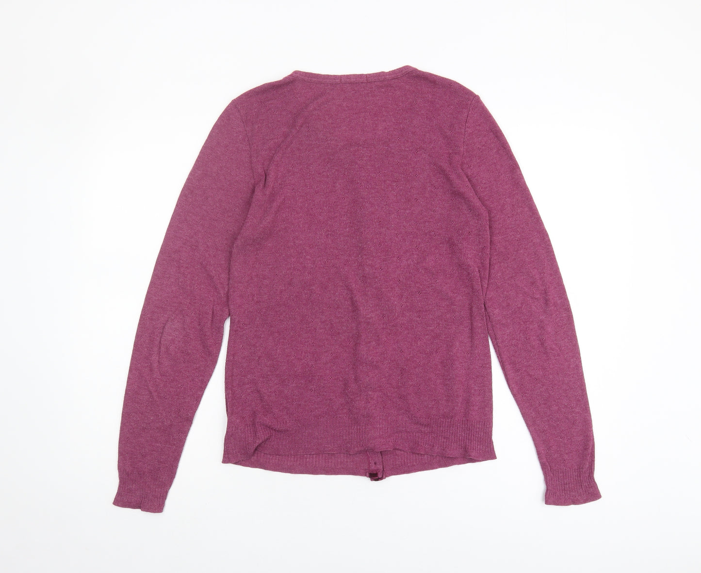 Jigsaw Women's Purple Cardigan, Size L, Round Neck