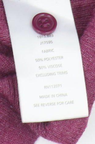 Jigsaw Women's Purple Cardigan, Size L, Round Neck