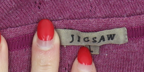 Jigsaw Women's Purple Cardigan, Size L, Round Neck