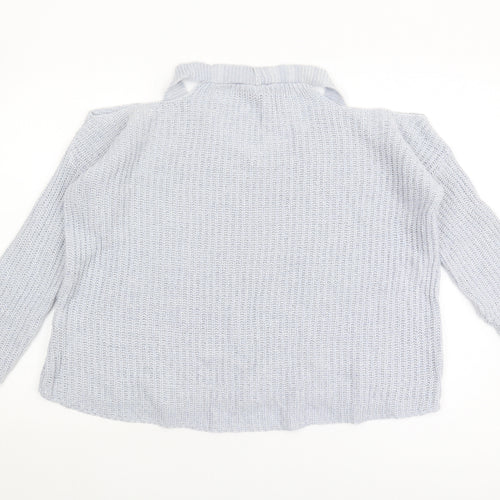Lipsy Women’s Grey Knit Jumper M V-Neck Pullover