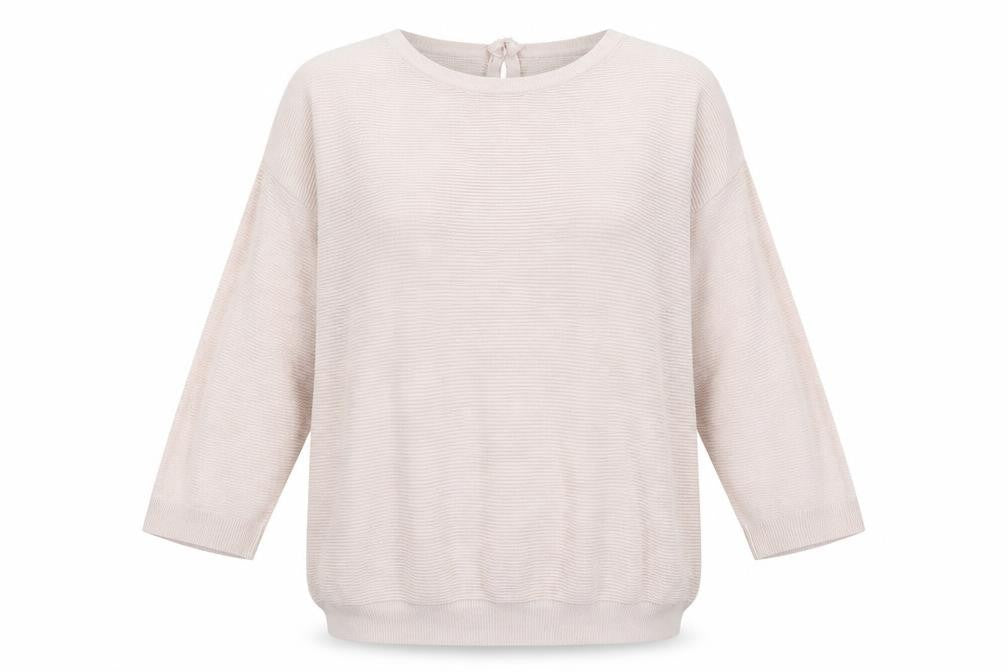 Front view of Wallis Women's Beige jumper M, Round Neck, 3/4 Sleeve