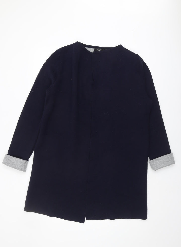 Wallis Women's Blue Open Front Cardigan Medium Size Knit