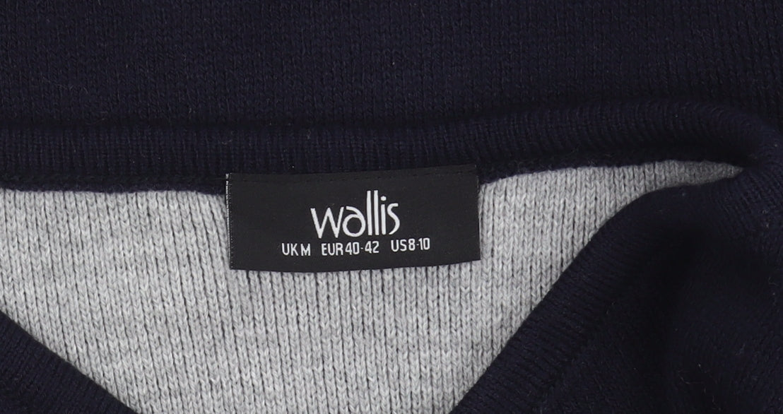 Wallis Women's Blue Open Front Cardigan Medium Size Knit