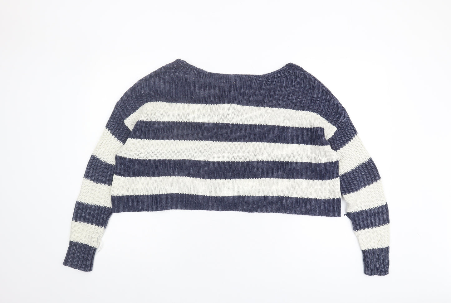 American Eagle Womens Blue Striped Pullover Jumper XS