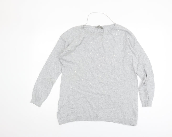 Oasis Women's Grey Pullover Jumper, Size S
