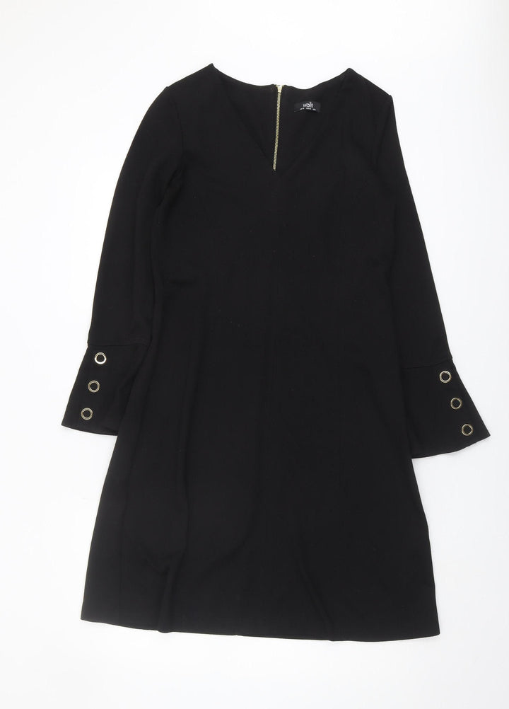 Wallis Women's Black Long Sleeve Dress, Size 10