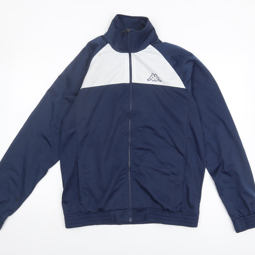 Kappa Men's Blue Basic Jacket M - Casual, Full Zip, Logo