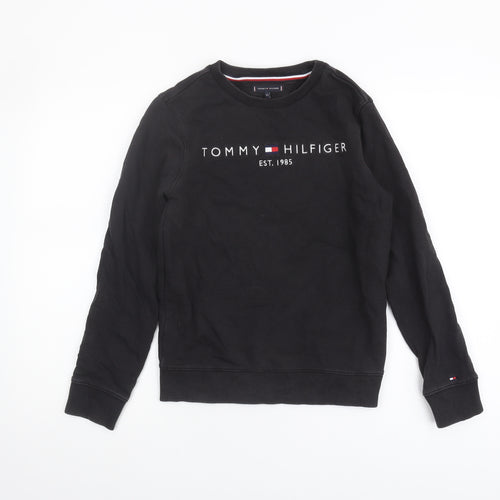 Tommy Hilfiger Boys Black Logo Sweatshirt - Size S