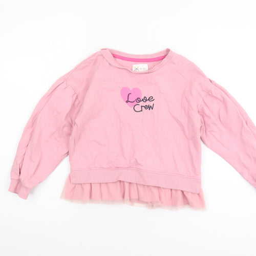 Crew Clothing Company Girls Pink Pullover Sweatshirt 8-9 Years Crew Neck
