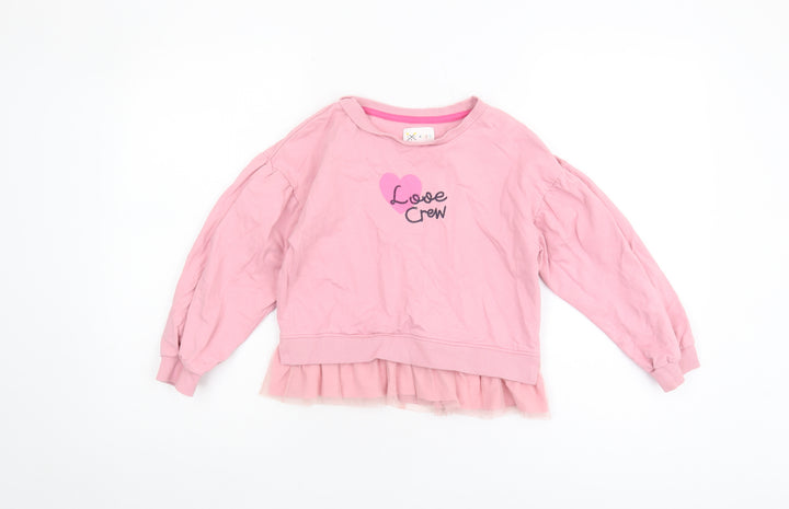 Crew Clothing Company Girls Pink Pullover Sweatshirt 8-9 Years Crew Neck