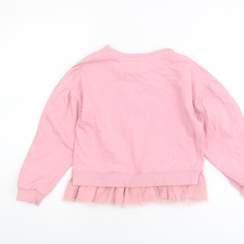 Crew Clothing Company Girls Pink Pullover Sweatshirt 8-9 Years Crew Neck