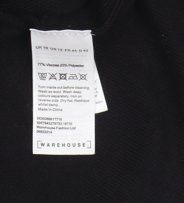Warehouse Women's Black Pullover Jumper, Size 16