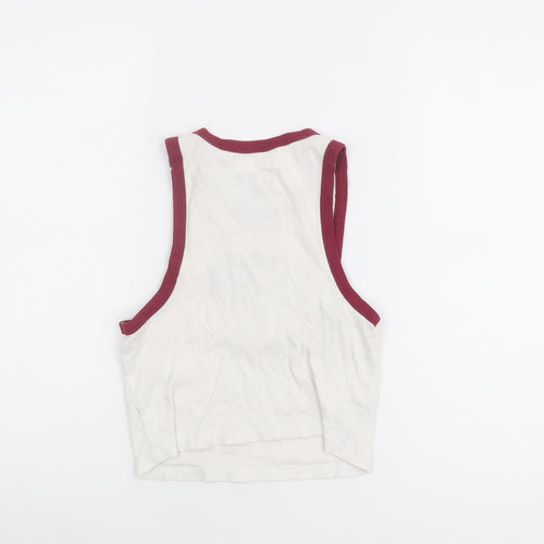 Harvard Unisex White Ringer Tank Top S - Casual Cotton Comfort