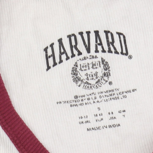Harvard Unisex White Ringer Tank Top S - Casual Cotton Comfort