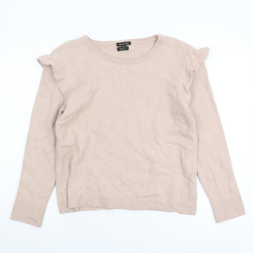Massimo Dutti Women's Beige Pullover Jumper, Size L