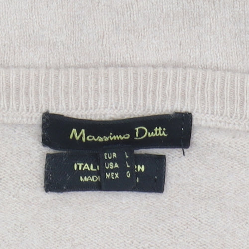 Massimo Dutti Women's Beige Pullover Jumper, Size L