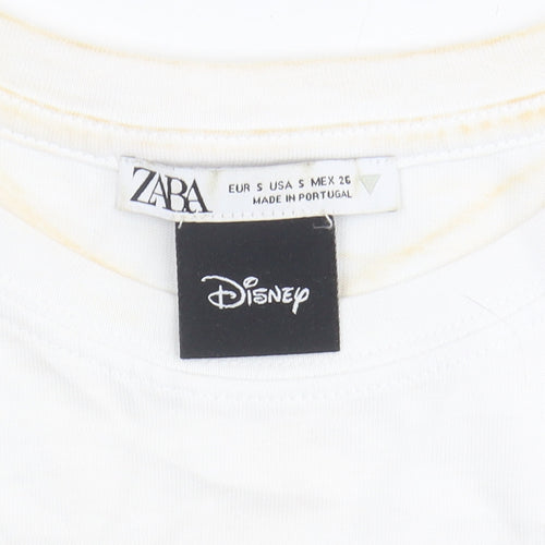 Zara Disney Women's White Mickey Mouse T-Shirt Size 8