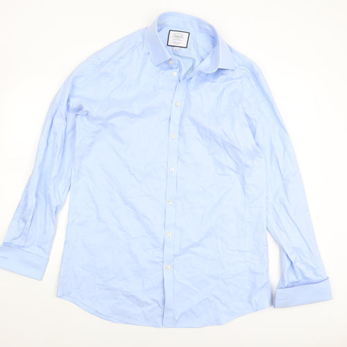 Charles Tyrwhitt Men's Blue Extra-Slim Fit Shirt 16.5