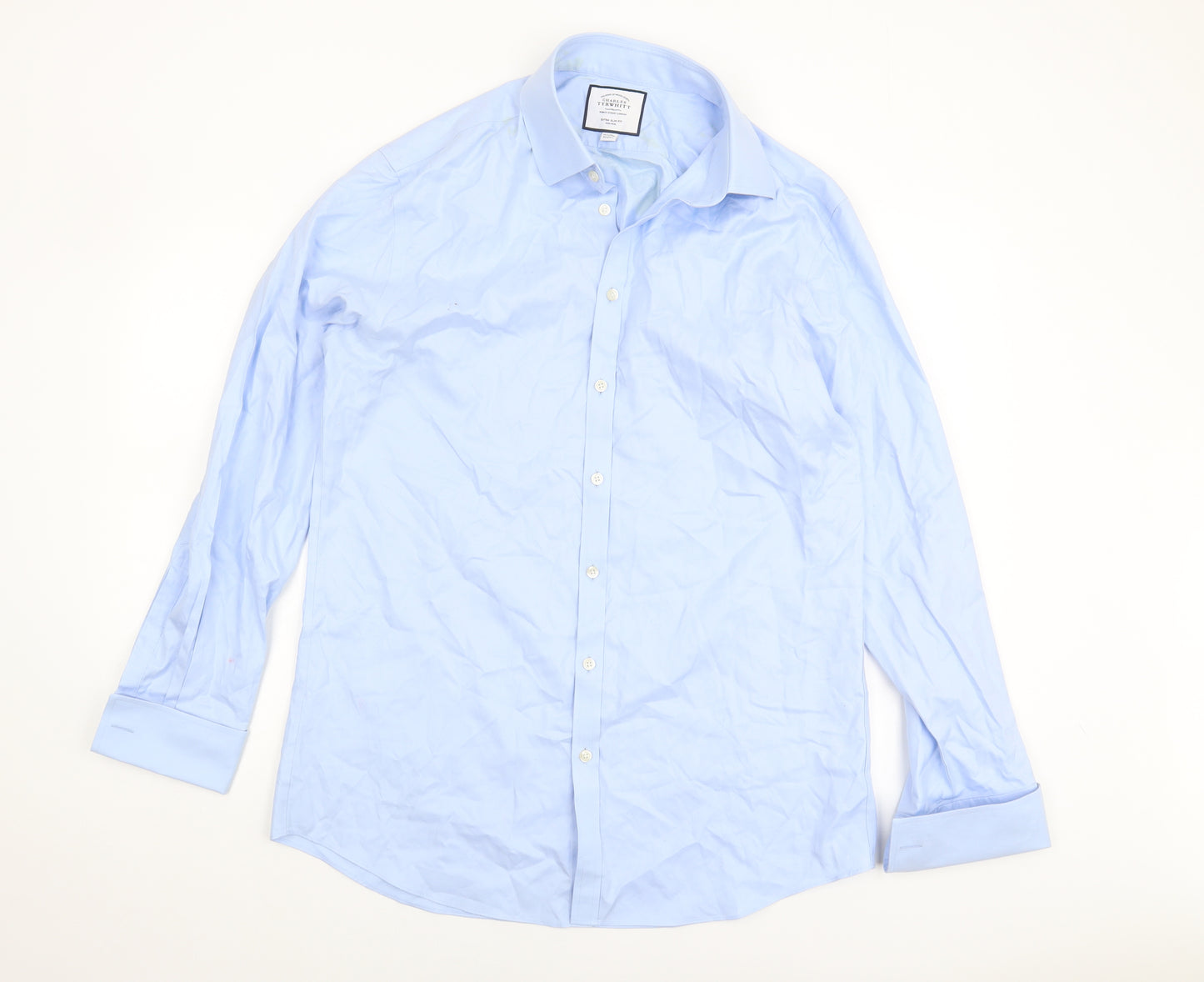 Charles Tyrwhitt Men's Blue Extra-Slim Fit Shirt 16.5