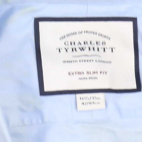 Charles Tyrwhitt Men's Blue Extra-Slim Fit Shirt 16.5