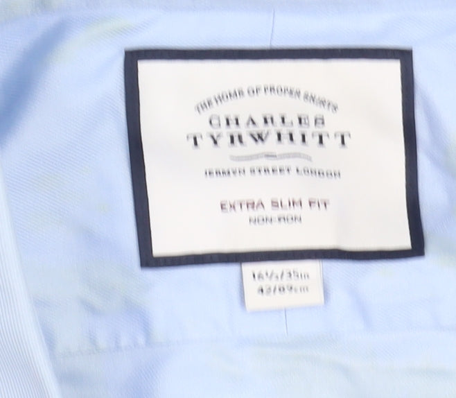 Charles Tyrwhitt Men's Blue Extra-Slim Fit Shirt 16.5