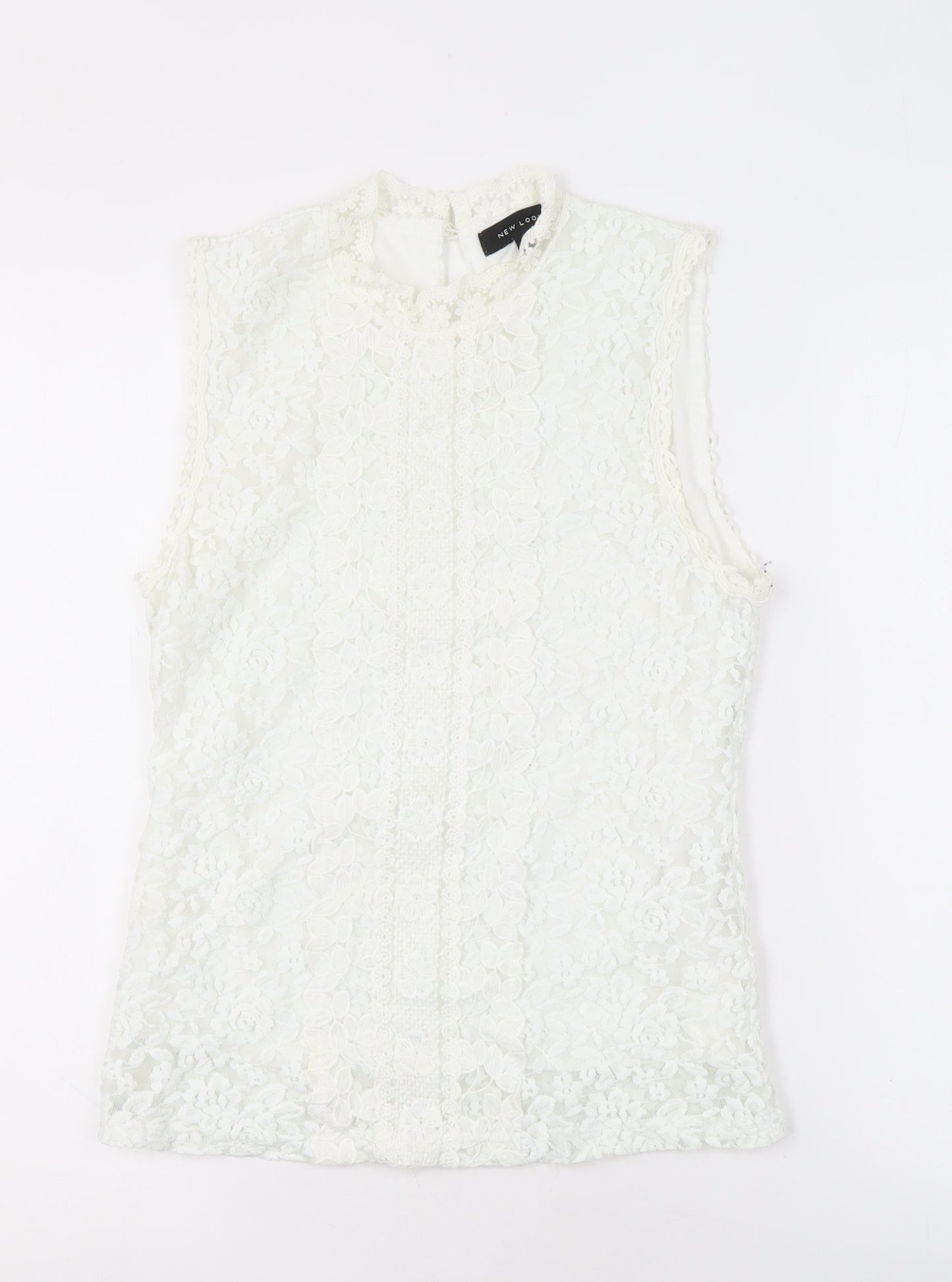 New Look Women's White Lace Blouse Size 8