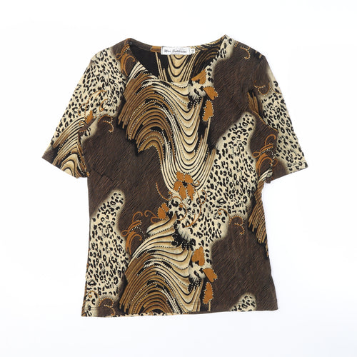 Miss Suki Mani Women's Brown Animal Print Top, Size 12