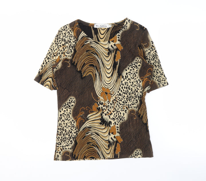 Miss Suki Mani Women's Brown Animal Print Top, Size 12