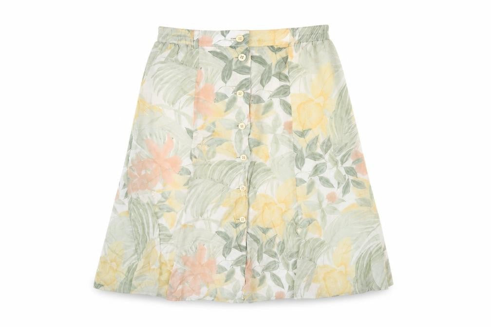 Front view of Jean Claire Women's Multicoloured Floral A-Line Skirt