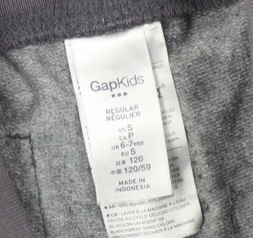 GapKids Boys' Grey Camo Sweat Shorts, Size 6-7, Elastic Waist