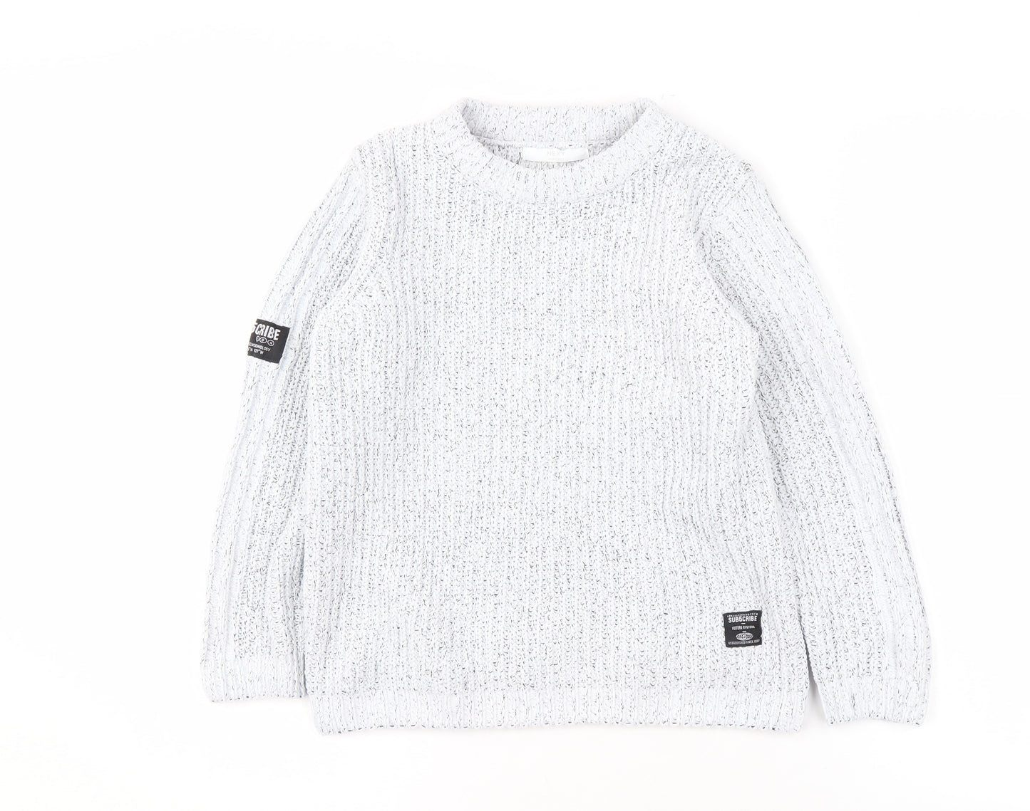 Next Boys Grey Chunky-Knit Pullover Jumper, Size 8 Years