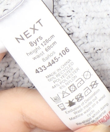 Next Boys Grey Chunky-Knit Pullover Jumper, Size 8 Years