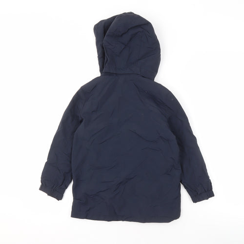H&M Boys Blue Waterproof Hooded Parka Jacket 5-6 Years