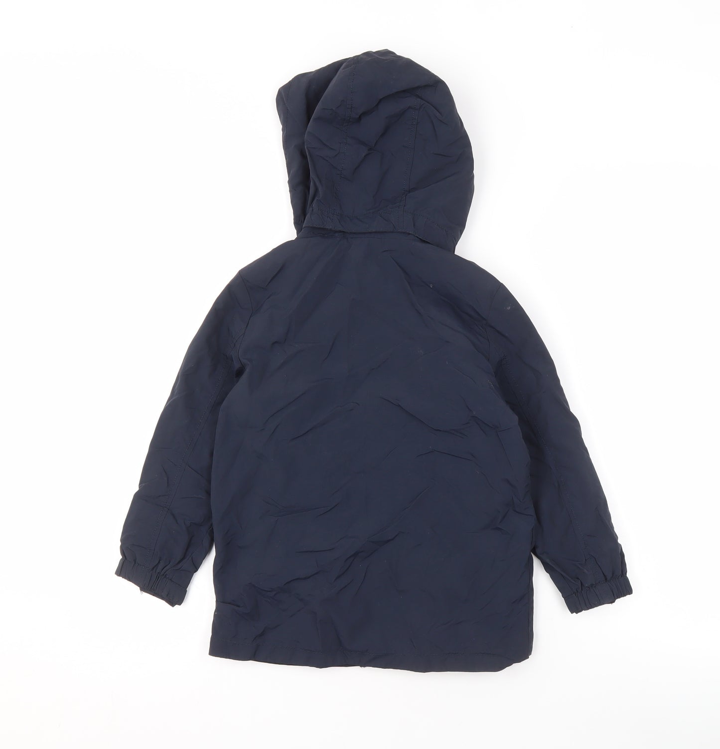 H&M Boys Blue Waterproof Hooded Parka Jacket 5-6 Years