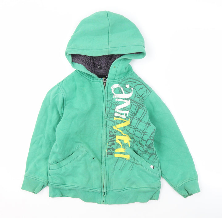 Animal Boys Green Full Zip Hoodie 2XS Graphic Print Casual