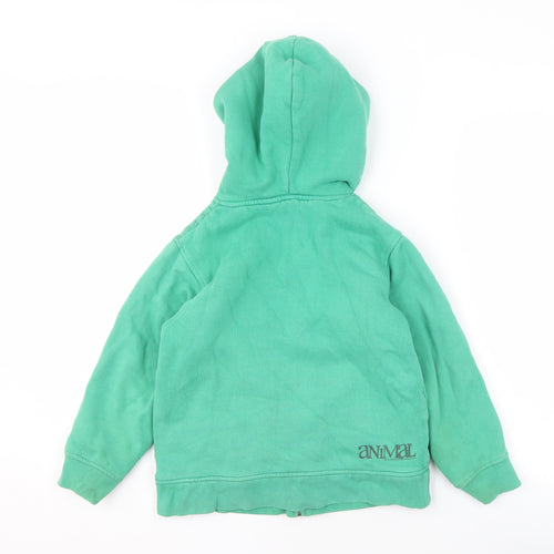 Animal Boys Green Full Zip Hoodie 2XS Graphic Print Casual