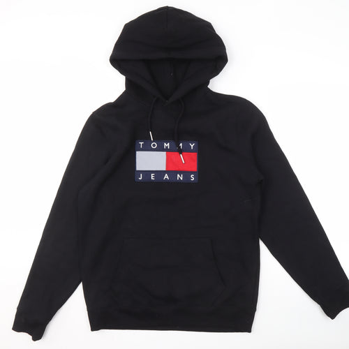 Tommy Jeans Men's Black M Hoodie Logo Pullover Fleece