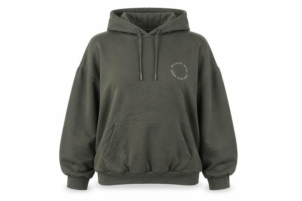 Front view of Pink Soda Sport Women's Green Pullover Hoodie, size 14