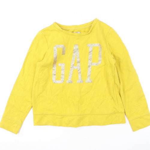 GAP Girls Yellow XL Sweatshirt, Pullover, Logo Accent