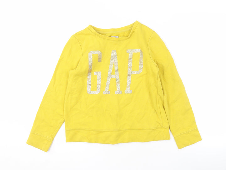 GAP Girls Yellow XL Sweatshirt, Pullover, Logo Accent